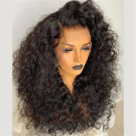 Glueless Soft 180 Density Deep Kinky Curly 26“long Natural Black Lace