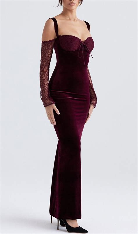 Black Cherry Velvet Maxi Dress L Velvet Maxi Dress Pretty Prom Dresses Cherry Velvet