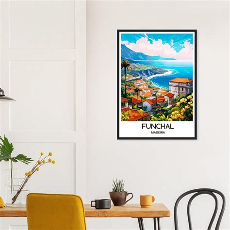 Funchal Travel Print Madeira Poster Portuguese Art Print Portugal Lover