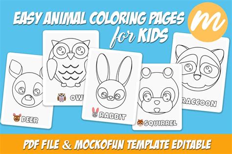 Animals Coloring Book (Editable Template)