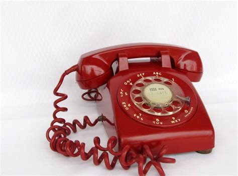 Red Rotary Dial Telephone Vintage Phone