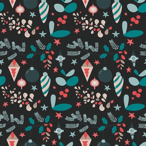 Premium Vector Merry Christmas Happy New Year Seamless Pattern