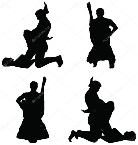 Silueta Con Posiciones De Kama Sutra Sobre Fondo Blanco Vector De Stock 41485375 De ©istanbul2009