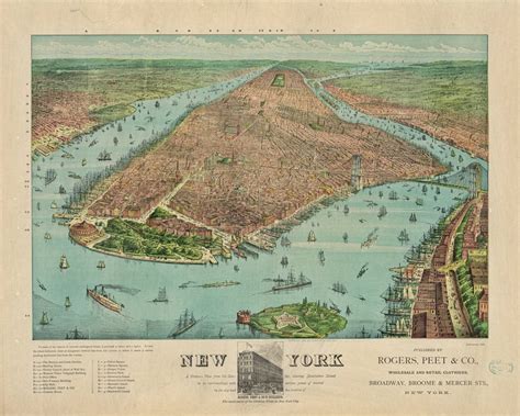 Vintage 19th Century New York City Map 16x20 - Etsy