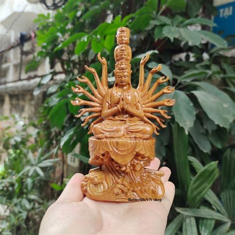 Guan Yin Statue With Thousand Hands And Eyes H Wooden Quan Yin