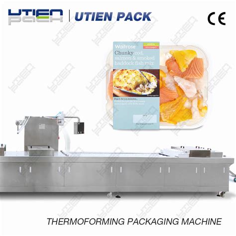 China Sea Food Automatic Thermoforming Vacuum Skin Packaging Machine