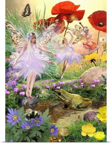 Steve Read Poster Print Wall Art Print Entitled Fairies And The Frog