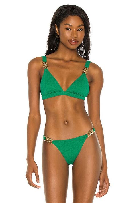 Vix Swimwear Ibiza Bardot Bikini Top In Forest Firenze REVOLVE