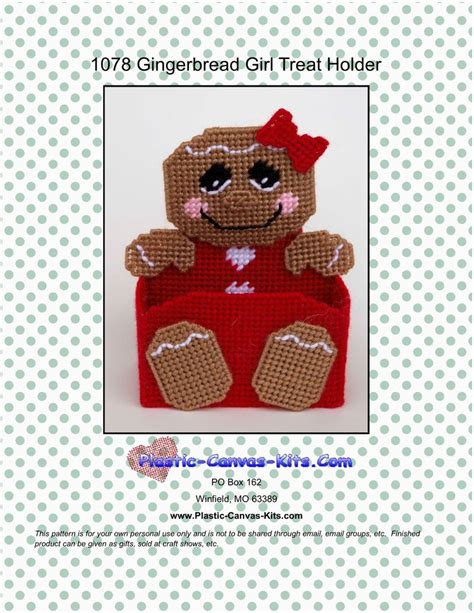 Gingerbread Girl Treat Holder Plastic Canvas Pattern Pdf Etsy Plastic