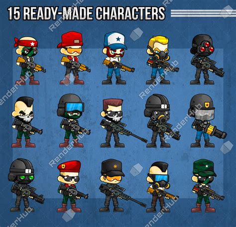 Custom Soldier Game Sprites By Pzuh