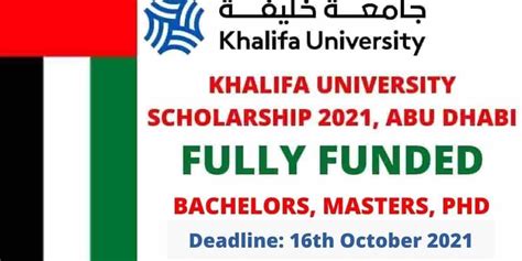 Khalifa University Scholarships In UAE 2022 Fully Funded Opportunity