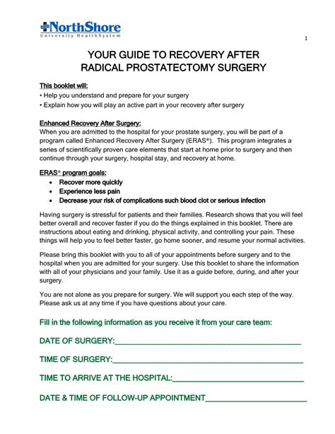 Your Guide to Recovery After Radical Prostatectomy Surgery - DocsLib