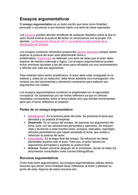 Texto Argumentativo Buen Informe Sobre Argumentos Y Su Definicion