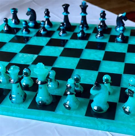 Custom Resin Chess Sets X Etsy Diy Resin Art Chess Set Diy