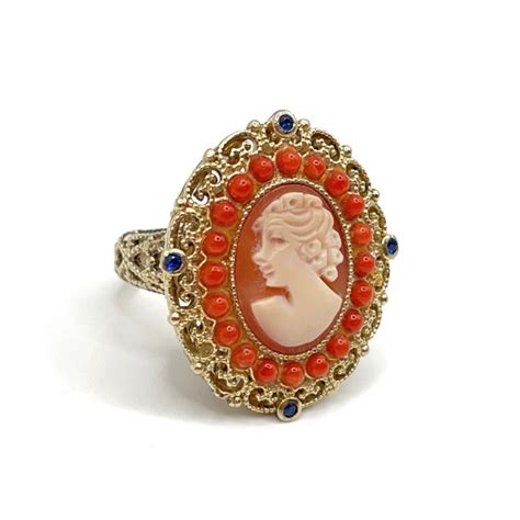 Cameo Coral Argent Bague Corail Catawiki