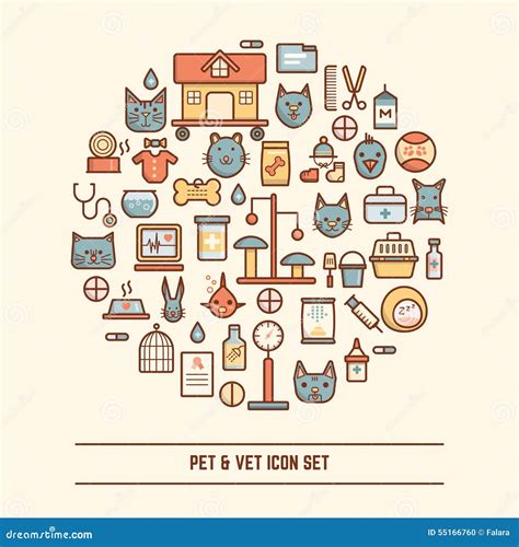 Pet And Vet Icon Set Stock Vector Illustration Of Food 55166760