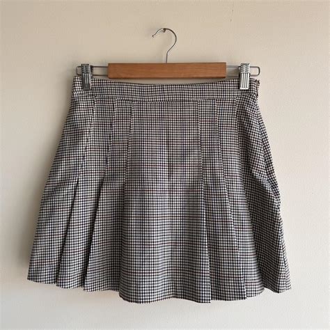 Gingham Mini Front Pleated Skirt Glassons Size 8 Depop