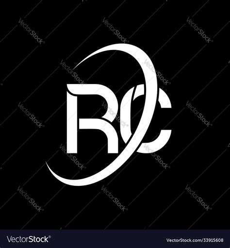 Rc logo r c design white letter rcr Royalty Free Vector