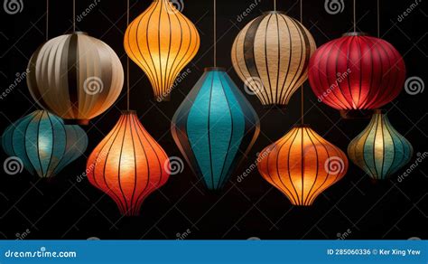 Handmade paper lanterns stock illustration. Illustration of tourism ...