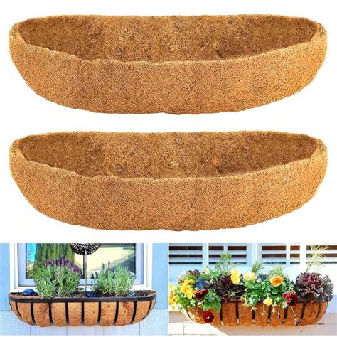 2 Packs 24 Inch Trough Coconut Liners For Planters Window Box Coco Liners 100 Natural