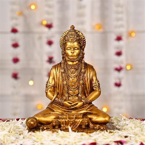 Artarium Meditating Sitting Lord Hanuman Ji Murti Hanuman Idol Bajrang