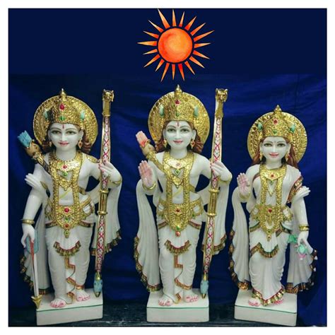 Painted Hindu White Marble Ram Darbar Statue For Home Size 2ft At Rs