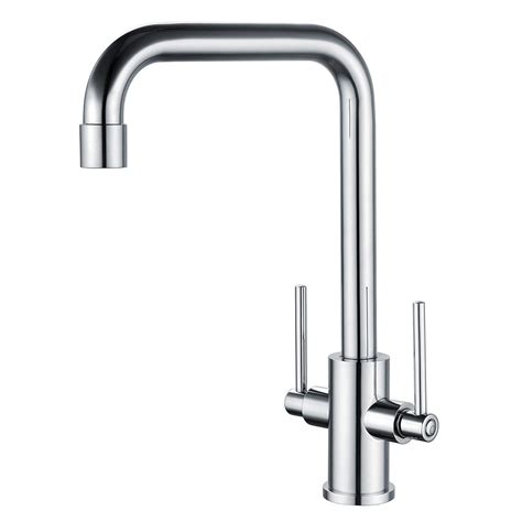 Hapilife Kitchen Sink Mixer Taps Mono Traditional Dual Lever Chrome Br