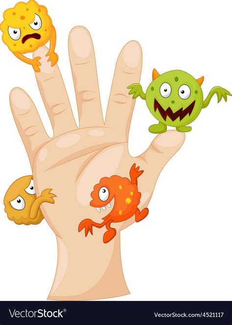 Animated Germs On Hands Clipart