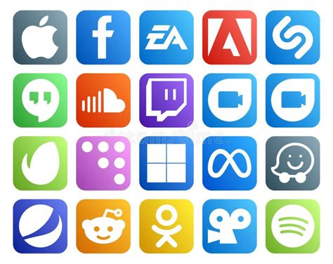 Social Media Icon Pack Including Facebook Delicious Soundcloud