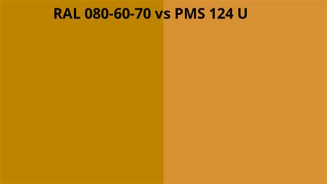 Ral 080 60 70 Vs Pms 124 U Ral Colour Chart Uk