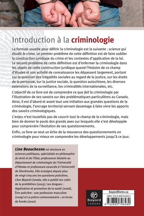 Introduction à la criminologie par Line Beauchesne Essais Affaires