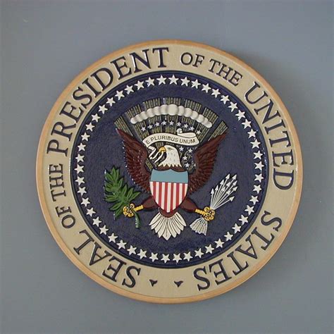 US Presidential Seal Hand Carved and Hand Painted Mahogany Wall Plaque ...