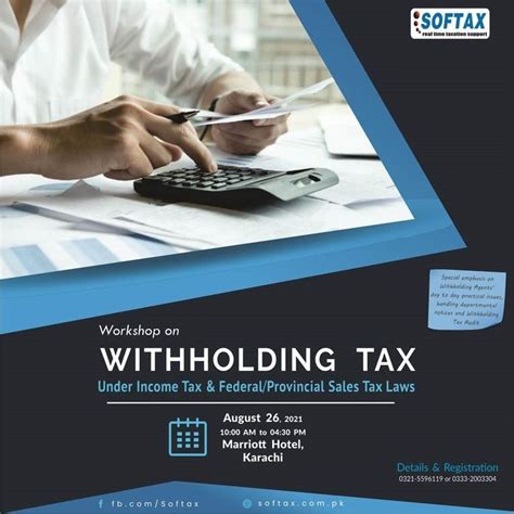 Workshop On Withholding Tax Under Income Tax Federal Provincial