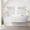 Lexora Sherman In W X In D White Double Bath Vanity Carrara