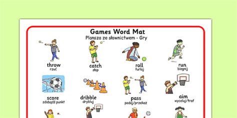 Pe Games Word Mat Polish Translation Lehrer Gemacht