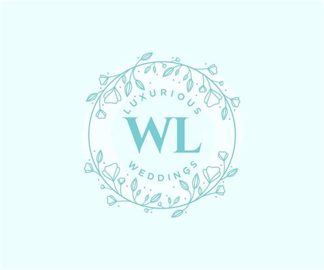 Plantilla De Logotipos De Monograma De Boda Con Letras Iniciales Wl