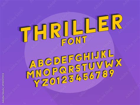 Thriller font typeface. Vector design unique font with cartoon show effect Stock Vector | Adobe ...