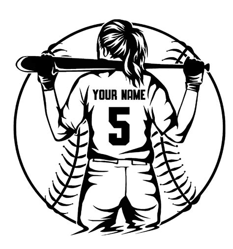 Girls Softball Clipart Black And White Car