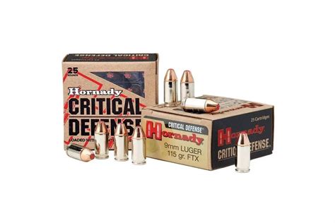 Munitions Hornady Critical Defense Ftx Calibre 9mm Luger 115