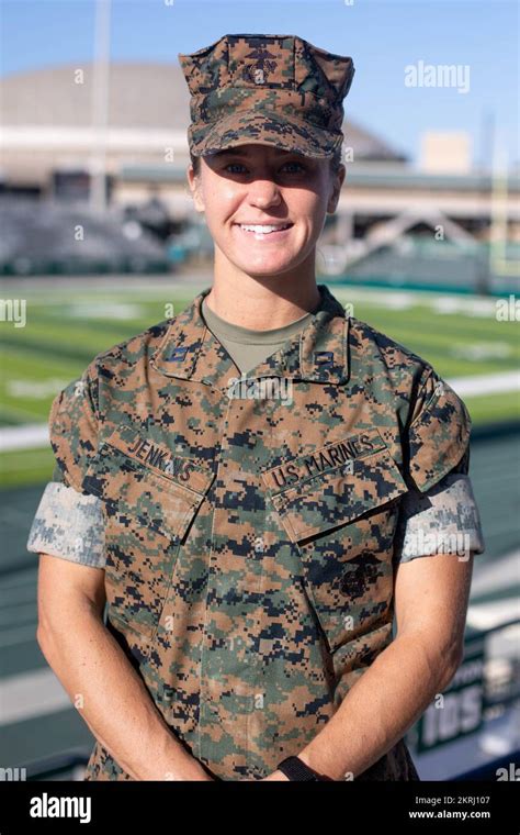 Us Marine Corps Capt Grace Jenkins Marine Officer Instructor Poses