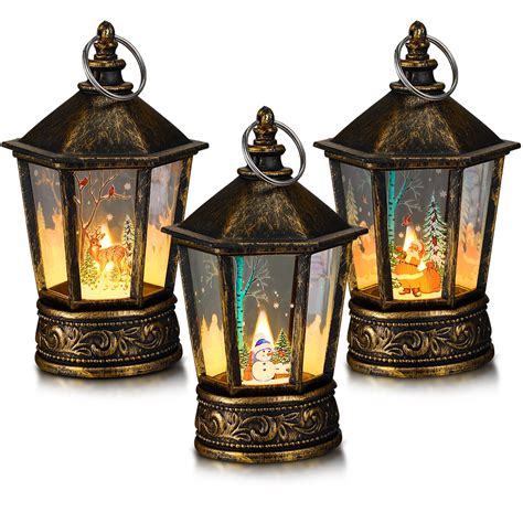 Buy Weewooday 3 Pcs Christmas Lantern Decorations Santa Elk Snowman