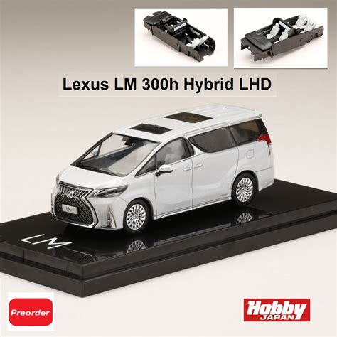 HOBBY JAPAN 1/64 LEXUS LM 300h HYBRID 4 SEATER WHITE with WHITE INTERI ...