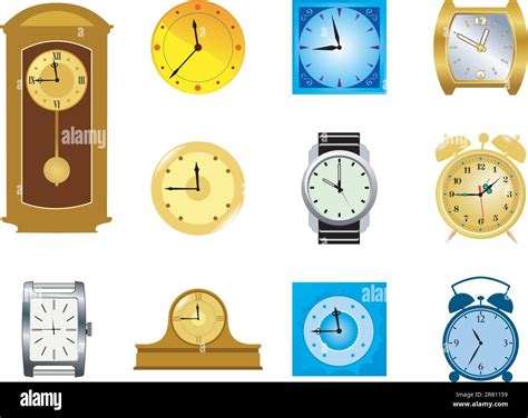 Vintage Clocks Stock Vector Images Alamy