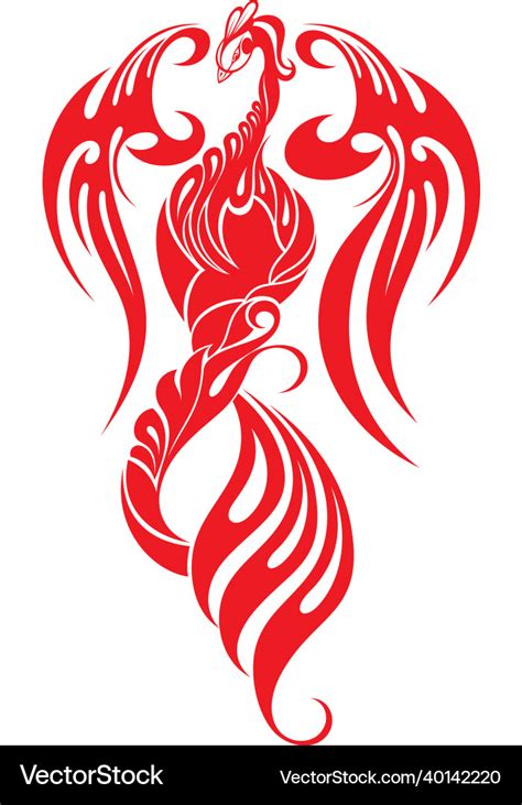 Phoenix fire bird Royalty Free Vector Image - VectorStock