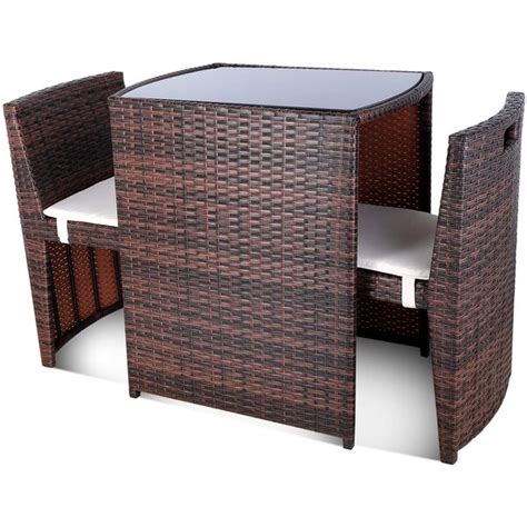 Latitude Run® Airen 3 Pcs Outdoor Wicker Patio Set Patio Bistro