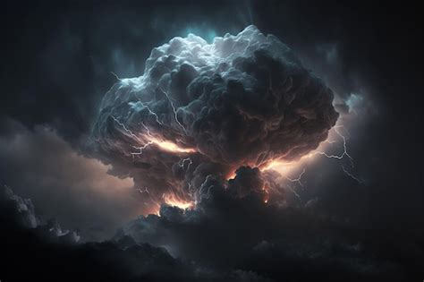 Premium AI Image | A lightning storm with a cloud and lightning