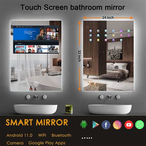 Customized Touch Screen Led Smart Mirror Android System Bathroom