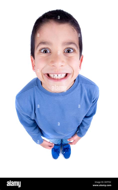 Young Boy Posing Isolated In White Stock Photo Alamy