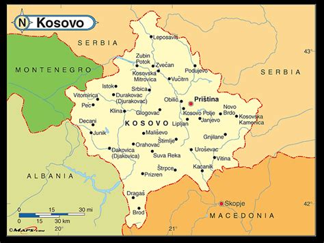 2 Map of the Province of Kosovo – MILITARY CAVEATS