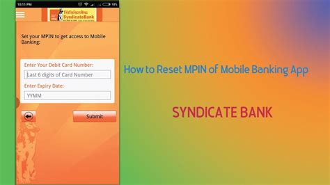 How To Mobile Banking Mpin Reset Syndicate Bank Canara Bank Hindi YouTube